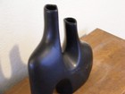 BLACK  SCULPTURAL  VASE MODERN ASYMMETRICAL  ART ABSTRACT CERAMIC  HOME DECOR — photo 7