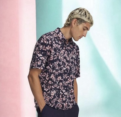 Under Armour MatchPlay Polo Floral Navy & Pink Printed Size XL New