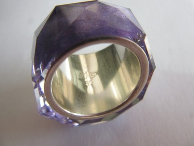 Swarovski brand Nirvana Purple Flash crystal cocktail ring size