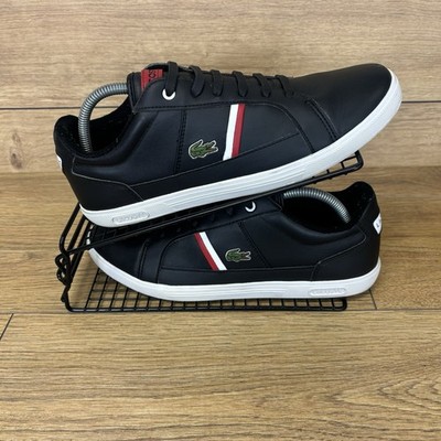 Lacoste Herren Schuhe Größe UK 8 Europa Leder Sneaker Krokodil Blau Rot Weiß