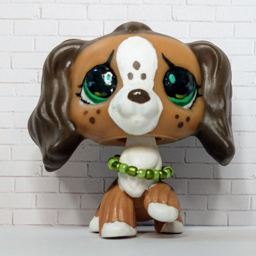 Littlest Pet Shop LPS OOAK Brown Cocker Spaniel Dog Green Eyes Inspired by #675 - Picture 1 of 5