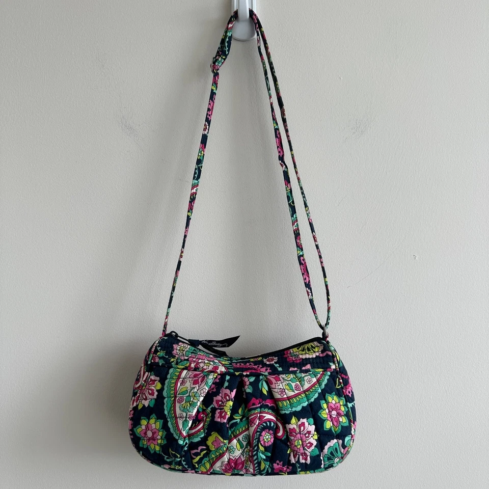 Vera Bradley 花瓣佩斯利 Frannie 斜挎包小号可调节肩带花卉包 — 第 2/4 张图片