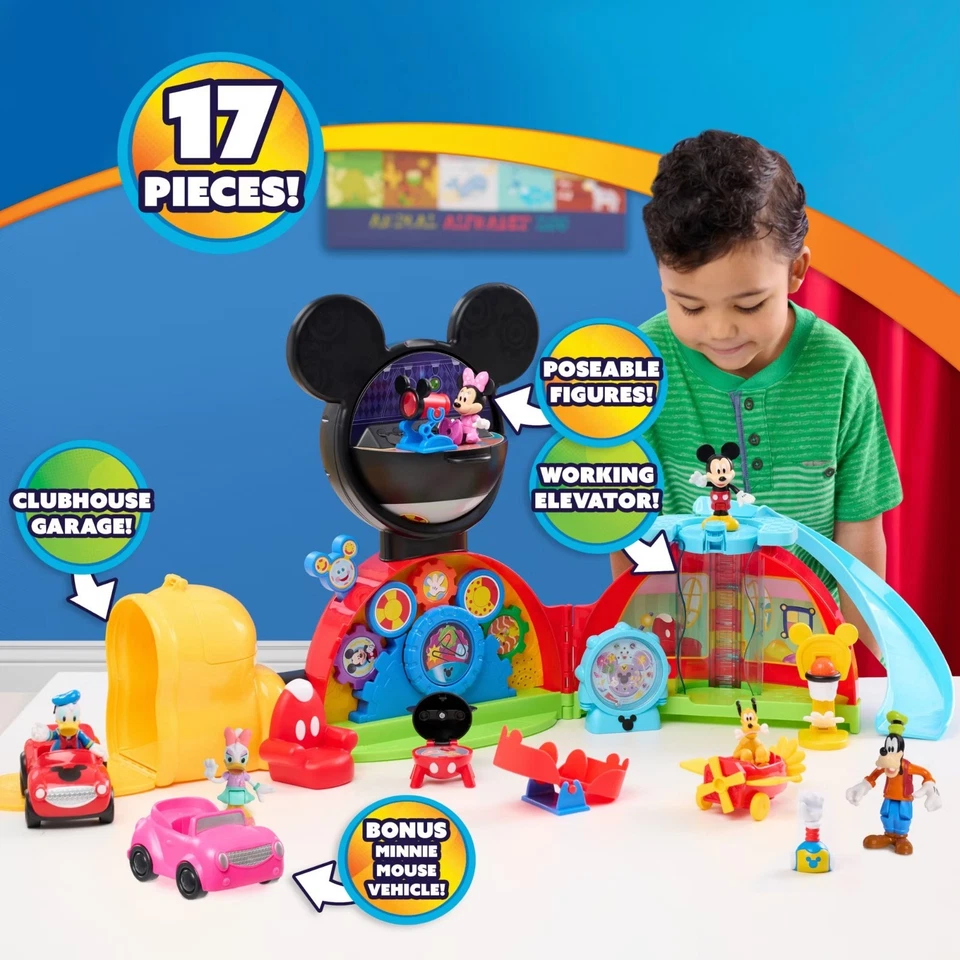Disney Mickey Mouse Clubhouse Deluxe Juego con Figuras Coches Luces Sonido 17 Piezas Foto 4 de 4