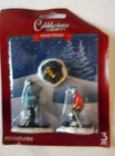 Set of 3 Cobblestone Corners Winter Village 2 Snow Skiers & Fire Logs miniatures