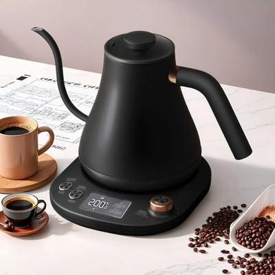 Electric Gooseneck Kettle 28oz, Temp Control, Pour Over Coffee & Tea, Black