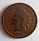 1871 UNITED STATES PENNY - INDIAN HEAD - RARE DATE - Great Coin - Lot #J11