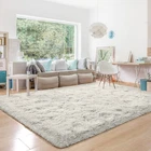 White Shaggy Area Rugs Soft Fluffy Rug for Living Room Anti Slip Rugs Carpets
