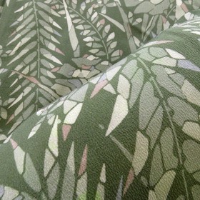 Antique Komon kimono Silk Plant pattern Green 59.8inch Women's