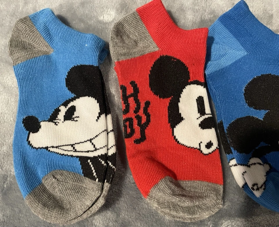 Pack de 6 pares de calcetines Disney Mickey Mouse, zapato para niños talla 10-4, nuevos con etiquetas Foto 3 de 4