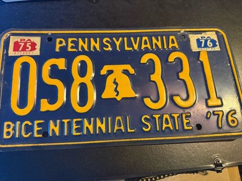 Vintage PA License Plate 1976