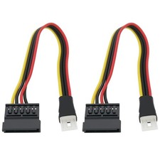 2pcs 4Pin FDD Floppy Male to 15Pin Sata Female Adapter Converter Cord Extensi...