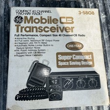 VINTAGE GE Mobile CB Radio Transceiver Model 3-5808 40 Channel Two-Way Radio