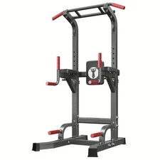 Power Tower with Backrest, Adjustable Height Pull-up Bar & Dip Station- 330 LBS