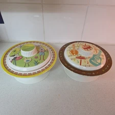 Sugar Booger Melamine Child’s Bowl And Suction Lid Tea Party 2 Bowls 2 Lids