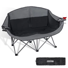 Outdoor Folding Double Camping Chair Adults 2 Person,Heavy Duty 600 LBS