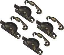 QCAA Zinc Die Cast Window Sash Lock, (4Pack, Antique Brass Brushed)