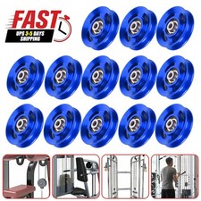 88mm 16pack Bearing Cable Pulley Wheel Gym Equipment Parts Aluminium Alloy Blue