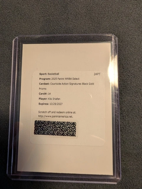Kiki Iriafen 2025 Panini Select WNBA Courtside Action Auto Black Gold Prizm/5 RC
