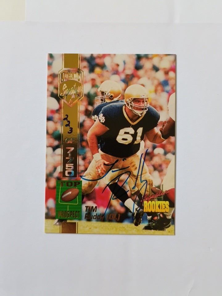 1994 Signature Rookies - Tim Ruddy #50 Authentic Signatures /7750 (AU ...