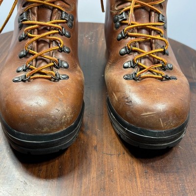 SCARPA TRIONIC Italy Vintage Hiking Backpacking All Leather Boots Men Size US 11 SCARPA TRIONIC Italy Vintage Hiking Backpacking All Leather  main image 3