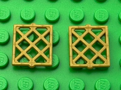 Lego Parts (Part #38320) Pearl Gold Pane For Window 1x2x2 Lattice Diamond