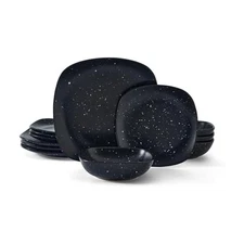 Stella Square 12 Piece Dinnerware Plate and Bowl Set, Service for 4