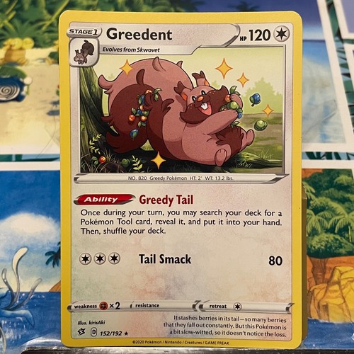 Greedent 152/192 Rare Rebel Clash Pokemon Near Mint