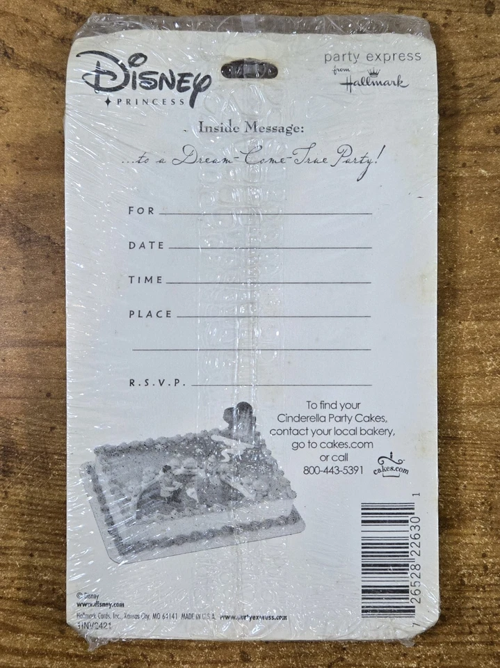 8 Pk. Disney PRINCESS CINDERELLA Party Invitations, Hallmark Cards, New - Image 2 of 2