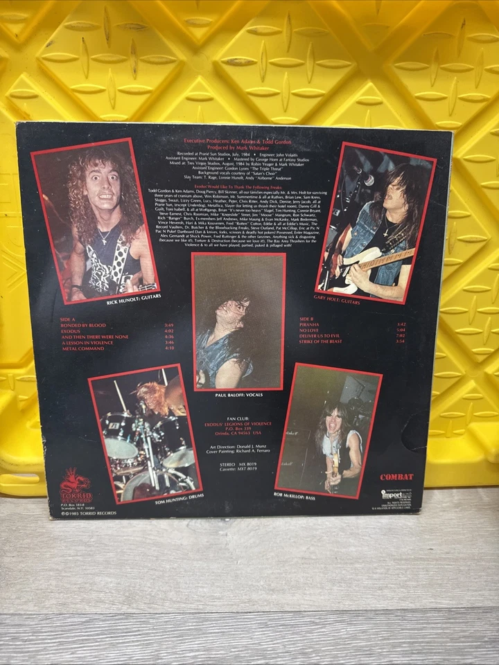 EXODUS BONDED BY BLOOD MX 8019 COMBAT TORRID RECORDS STEREO 1985 (Read Below) - Image 4 of 4