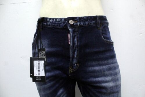 Dsquared2 Jeans Uomo Pantalone Nuovo Taglia 54 Blu Pant Pants Regular In Cotone - Zdjęcie 2 z 19