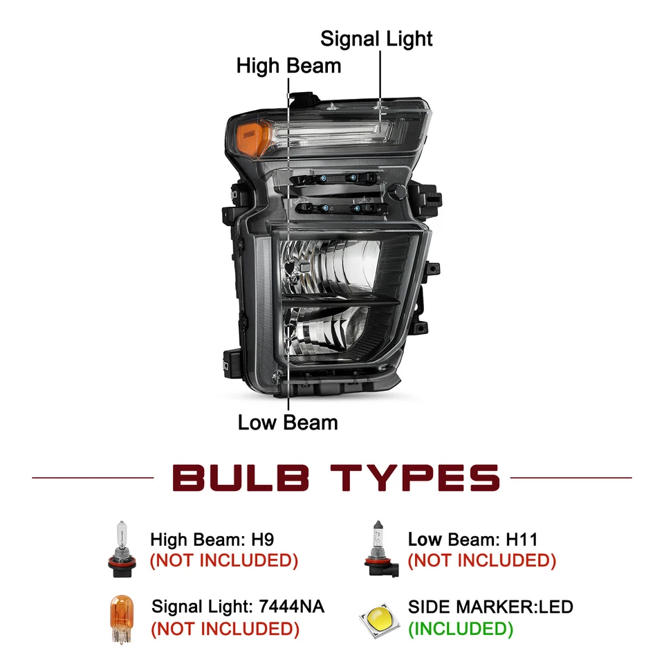 Faros halógenos izquierdo+derecho para Chevy Silverado 3500 2500 2020 2021 2022 2023 Foto 2 de 4