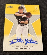 2020 JONATHAN SANTUCCI  NY METS LEAF PERFECT GAME GOLD AUTOGRAPH #17/25 TRUE RC
