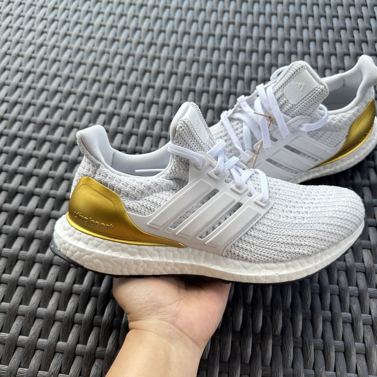 Adidas UltraBoost 4.0 DNA White Gold Women's Athletic Shoes