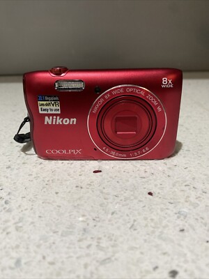 Nikon Coolpix A300 Compact Digital Camera, 20 Mega Pixel, Red | eBay