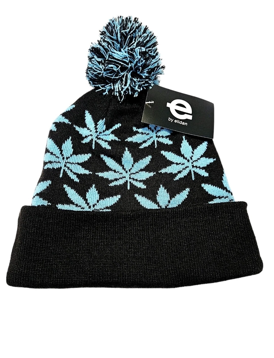 E by Elidan Beanie Black/Blue Winter Hat OSFA Cap NWT