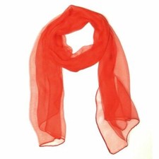 Wrapables Solid Color 100 Silk Long Scarf, Red