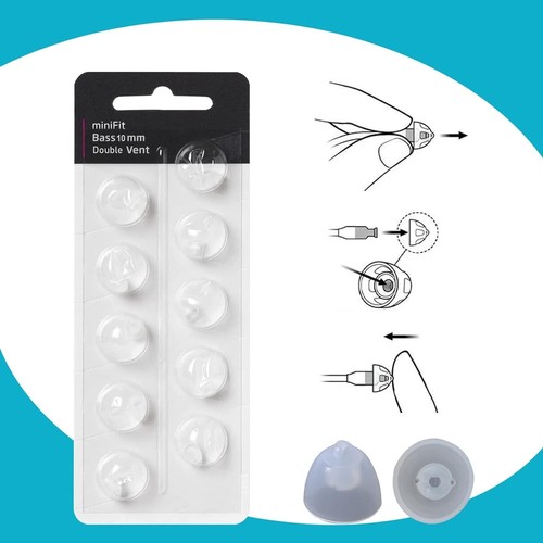 Universal Double Vent Bass Domes for Oticon Hearing Aids – 20 Pack, 10mm Size - Picture 7 of 8