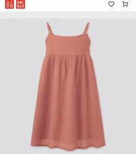 NWT Uniqlo Girls Camisole Dress Size 5-6 Orange