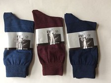 3 PAIRS MENS NOVELTY SOCKS  POLKA DOTS/SOLID  COTTON BURGUNDY/BLUE NIP