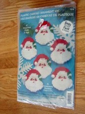 Design Works - Felt Applique Kit : 6 3" SANTA FACE Ornaments New 