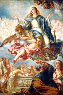 ASSUMPTION OF THE VIRGIN ANGEL  HEAVEN 1659 PAINTING BY JUAN VALDES LEAL REPRO