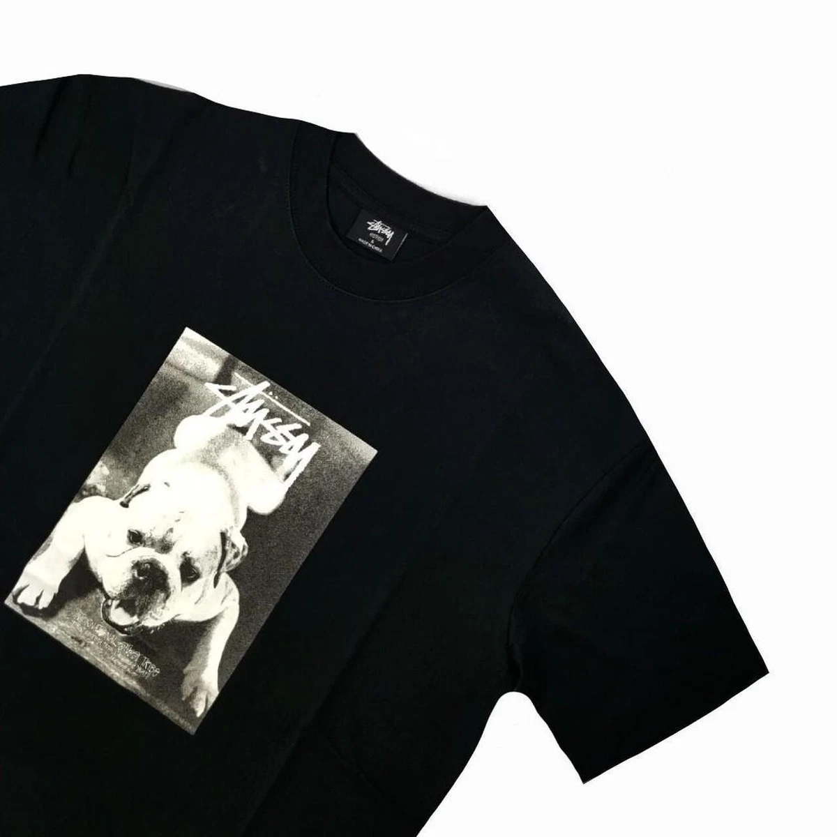 Black Stussy Dog T Shirt . Tag Size S AUSTRALIAN reccomeneded Size MEDIUM
