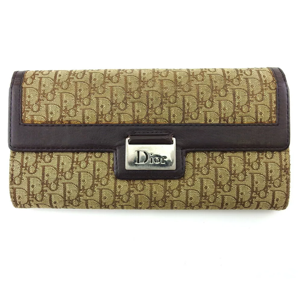 Portefeuille long tratter DIOR toile beige x cuir authentique OCCASION T20412