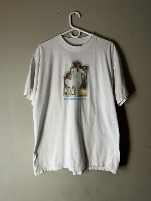 1995 Vintage Welcome To Fantasy Island My Dear Guests White Graphic Shirt 90s XL
