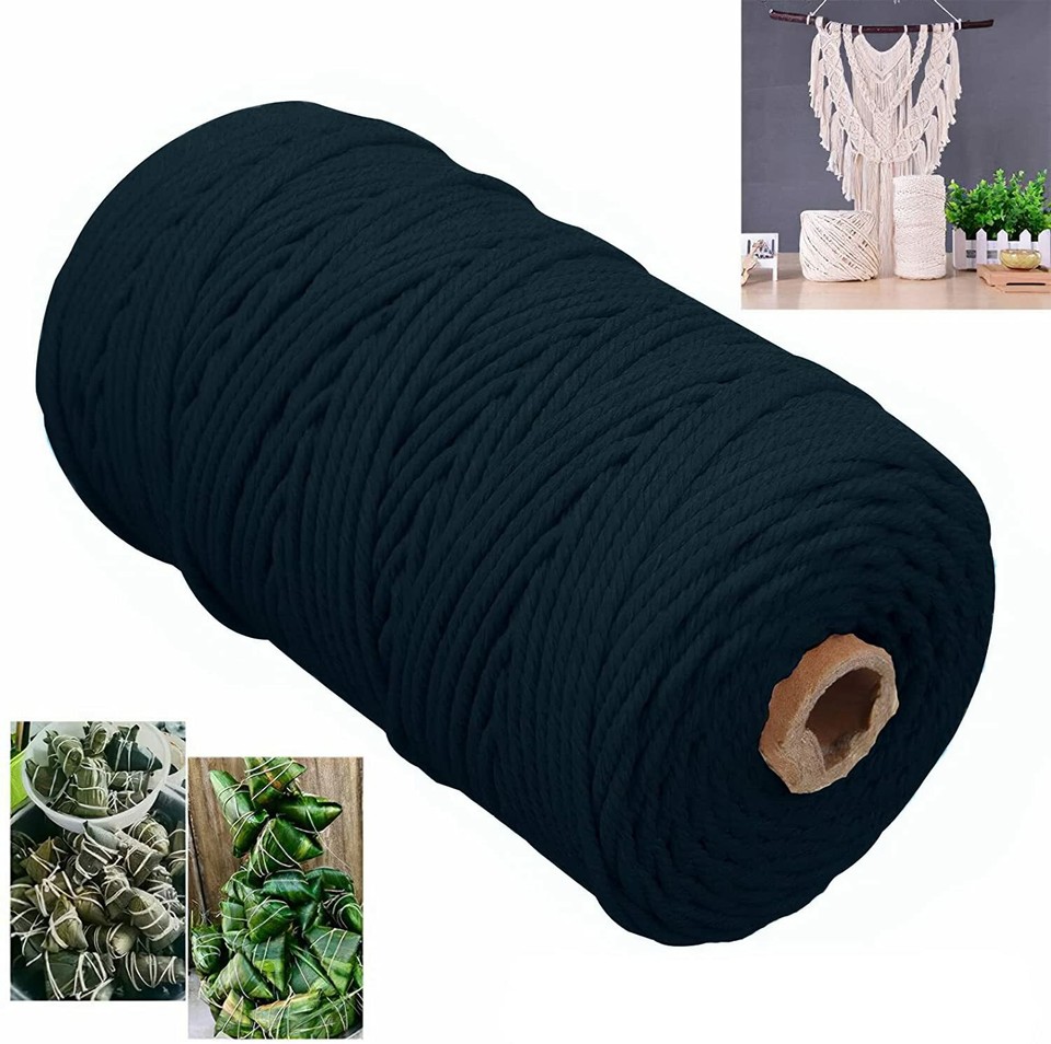 Makramee Garn Baumwolle 5 Mm, 100 M – Marineblau, 100% Natur, Für DIY, Basteln, Stricken & Deko