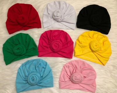 Baby Turban Hat to 24 month Toddler Head Wrap Top Knot Flag 4th of July  Beanie