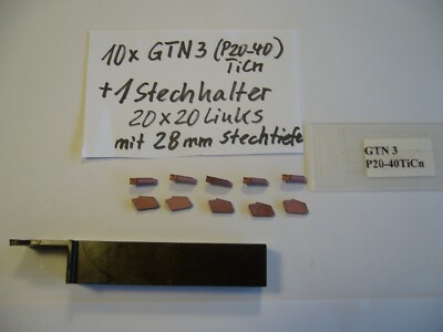 10 x GTN 3 (p20-40 TiCn) + Stechhalter 20x20 Links mit 28 mm Stechtiefe