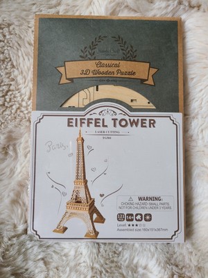 Eiffel Tower Classical Wooden Puzzle 3D Laser Cut Hands Craft Model Kit