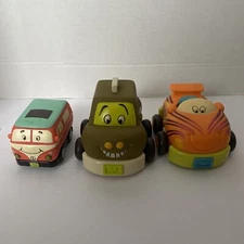 My B Toys Lot of 3 Pull Back Toys- Taxi, Groovy VW Van- Tiger