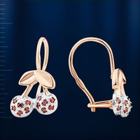 Rose Rotgold 585 Kinder Cherry Ohrringe Mit Cz Nue Rose Gold Earrings!